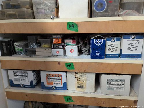 Lot of Mixed Fasteners: Screws, Nails, Anchors, Washers, Brackets (1 of 5)