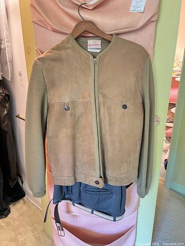 Janzen Suede & Knit Bomber Jacket with Dress Trousers and Leather Belt B (1 of 8)