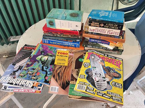 Mixed books, magazines and strategy guide lot with plastic bin A (1 of 6)