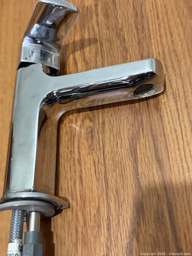 Deck-Mount Single-Hole Chrome Bathroom Sink Faucet, Single Lever (1 of 7)