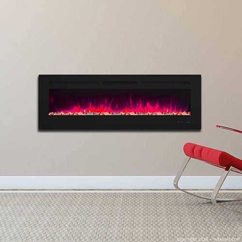 Electric Fireplace 60 Inch Recessed and Wall Mounted 1500W  (1 of 10)