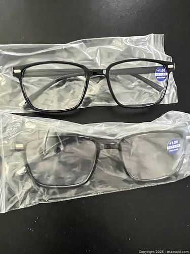Black Plastic Reading Glasses +1.00 — 2 Pairs (1 of 3)