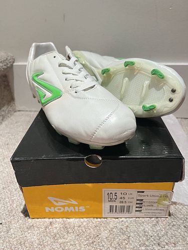 Nomis Spark Ultima FG Men's Soccer Cleats 10.5 US White/Green (1 of 5)