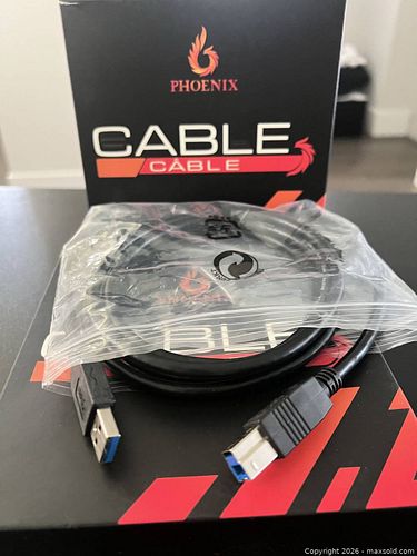  Phoenix 6 ft Black USB-A to USB-B Cable 2 pack (1 of 3)