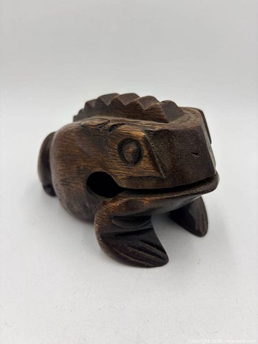 Hand-carved wooden frog guiro (1 of 7)