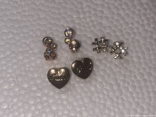 Set of 3 Guess Heart Earrings, Hashtag Earrings and Opal Cluster Earrings  (1 of 6)
