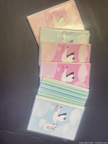 Set of 5 Baby Stork Vinyl Photo/Card Holders — Wallet Size (1 of 3)
