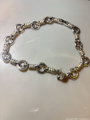 Silver-plated Round Link Necklace, 16 in (Princess) (1 of 4)