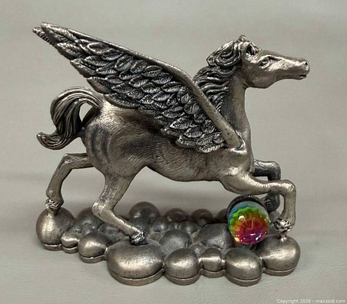 Collectible Pewter "The Spirited Pegasus" Figurine Signed By Roger Gibbons (1 of 4)