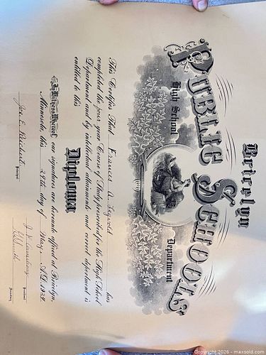 1924 Public Schools High School Diploma / Certificate (1 of 3)