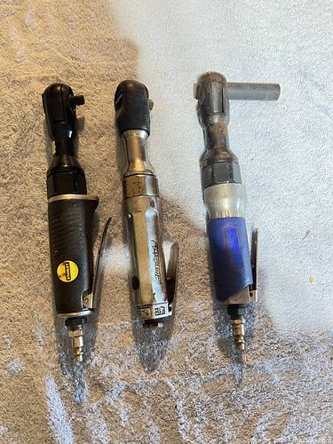 3 Pneumatic 3/8" Air Ratchet Wrenches — Various Brands (1 of 3)