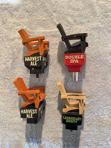Lot of 4 Wooden Beer Tap Handles, Harvest Ale, Double IPA, Legendary Oddity (1 of 3)