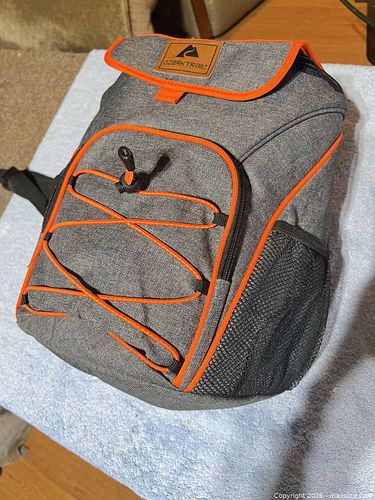 Ozark Trail Small Insulated Daypack Backpack, Gray/Orange (1 of 4)