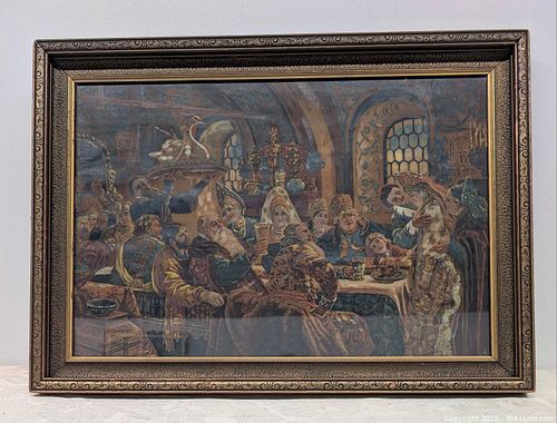 A Boyar Wedding Feast Vintage Wall Framed Hungarian Art Print by Konstantin Makovsky (1 of 6)
