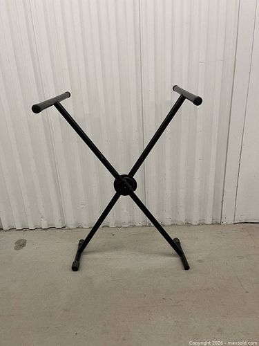 Adjustable X-Style Black Metal Keyboard Stand, About 32 in (1 of 7)