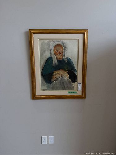 Original Pastel Portrait by L. Freiman, Framed with Mat (1 of 11)