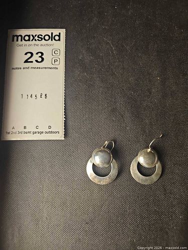 Vintage Mod-Style Sterling Silver   Earrings  (1 of 4)