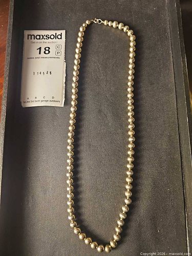 Vintage Silver Ball Beaded Necklace  (1 of 3)
