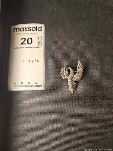 Vintage Sterling Silver Marcasite Stones Brooch  (1 of 4)
