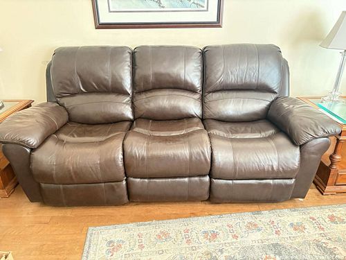 Dark Brown Leather Couch (1 of 3)