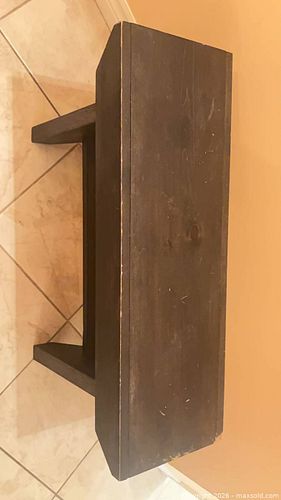 Solid Wood Rustic Bench, Dark Brown Espresso, ~32in Long (1 of 6)