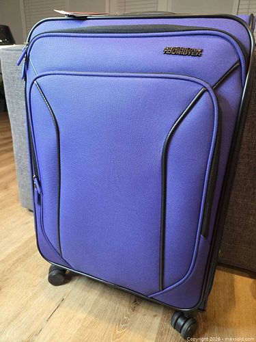 American Tourister Large Purple Checked Luggage, 4-Spinner Wheels (1 of 6)