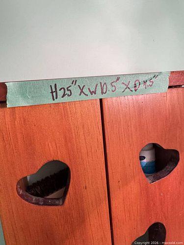 Reddish Brown Wood Wall Bathroom Cabinet with hand Towel Bar  -G5 (1 of 5)