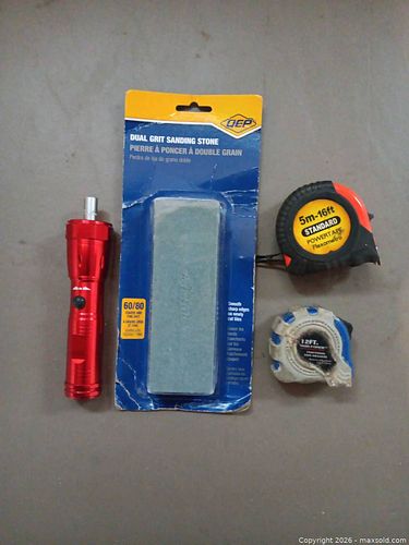 Lot of 4 Abrasive Stone, Tape Measures & Red Aluminum Hand Tool (1 of 4)