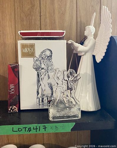 Mikasa dish & Mixed Crystal Figurines (1 of 4)