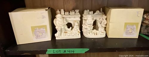 Treasured Times Porcelain Santa Stocking Fireplace Figurines (1 of 5)