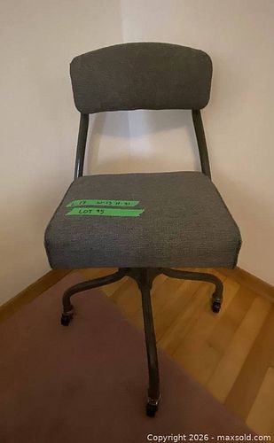 Vintage Upholstered Swivel Office / Desk Chair (1 of 5)