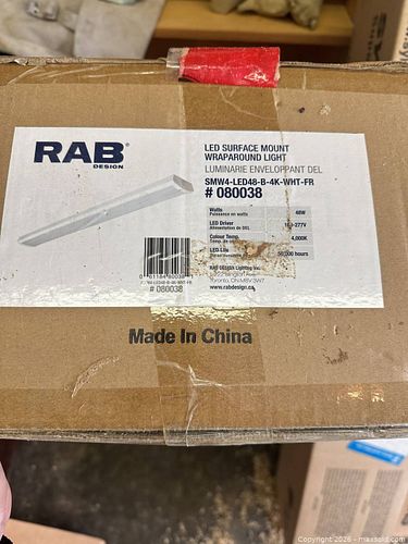 RAB 48in 4000K LED (6 in box)Wraparound Fixture / Replacement Tubes (1 of 8)