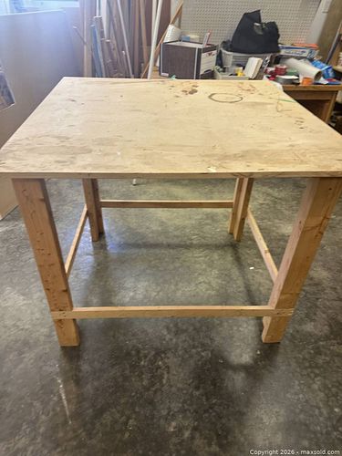 Workbench / Work Table with Plywood Top and Solid Wood Frame (1 of 7)