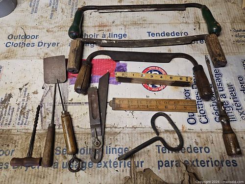 Vintage Hand Tools Lot (Approx. 10) with Hoppe Folding Ruler (1 of 7)