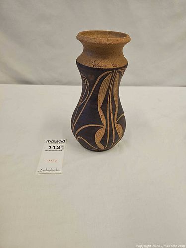 Studio Pottery Vase. Artist Signed  (1 of 6)