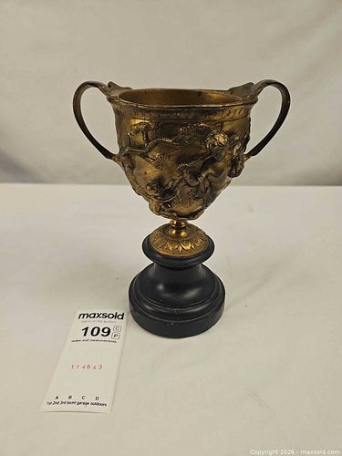This is a French Grand Tour gilt-bronze kantharos cup (1 of 9)