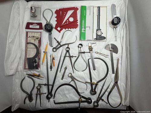 Assorted Calipers, Dividers, Protractors & Layout Gauges, 16–30 pcs (1 of 5)