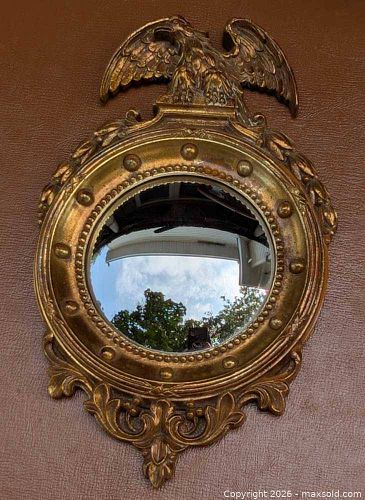  ANTIQUE SIROCCO EAGLE THEMED WALL MIRROR MADE IN USA (1 of 9)