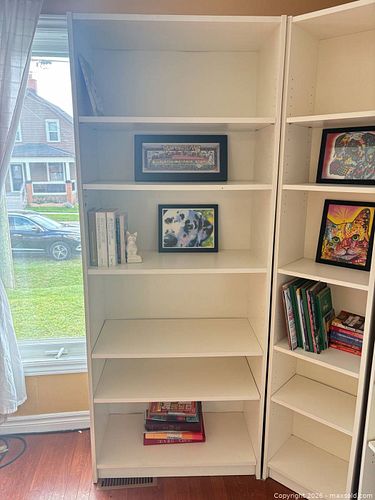 White Laminate Bookcase / Bookshelf — IKEA ~80×40×200 cm (1 of 10)