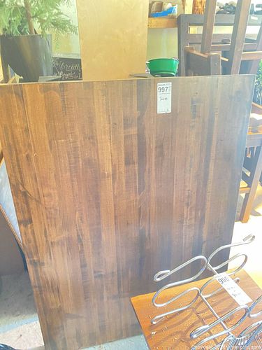 Industrial Rustic Dining Table with Black Metal Frame D (1 of 6)