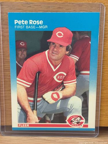 Pete Rose 1987 Fleer #213 Baseball Card, Cincinnati Reds (1 of 5)