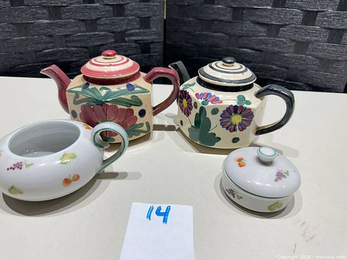 Japanese Porcelain & Ceramic Teapot, Sugar, Creamer Lot (1 of 13)