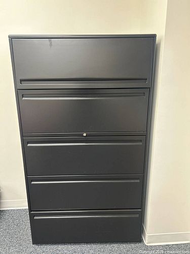 Haworth 5-Drawer Black Metal Lateral File Cabinet (1 of 8)
