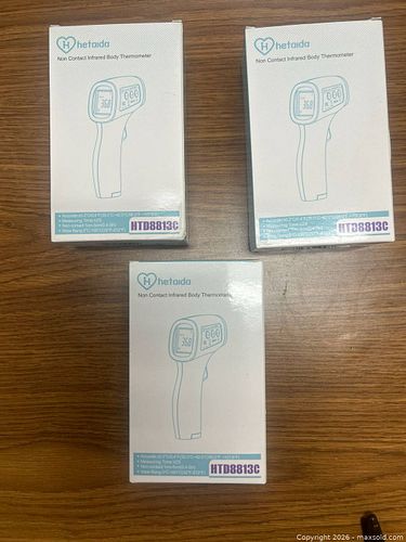 Hetaida HTD8813C Non-Contact Infrared Thermometer 3-Pack, White/Teal (1 of 4)