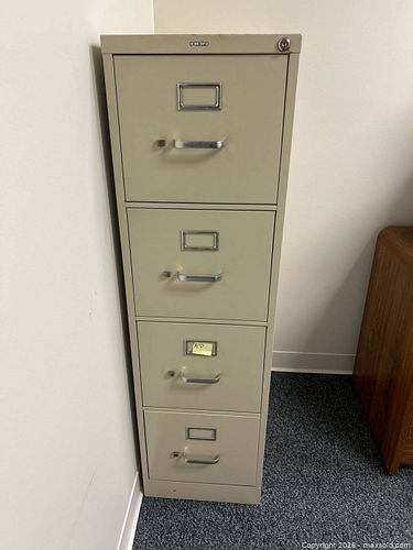 HON 4-Drawer Vertical Metal Filing Cabinet, Beige (1 of 5)