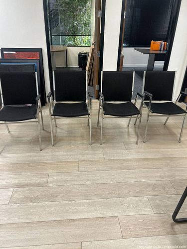 Lot of 4 Black Woven Fabric Side/Guest Chairs, Chrome (1 of 4)