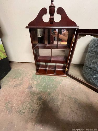 Mahogany Wall Display Cabinet with Glass Door, Small (1 of 4)