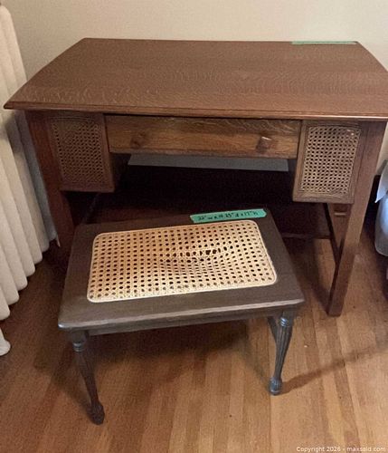 Wood and Cane Desk/Vanity C (1 of 16)