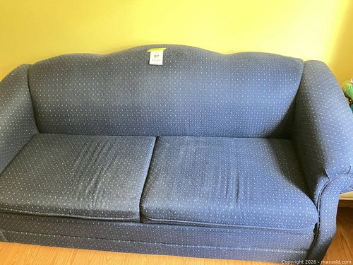 Navy Blue Fabric 3-Seater hide-abed sofa (1 of 4)
