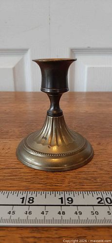 Classic vintage solid brass taper candlestick holder (1 of 3)